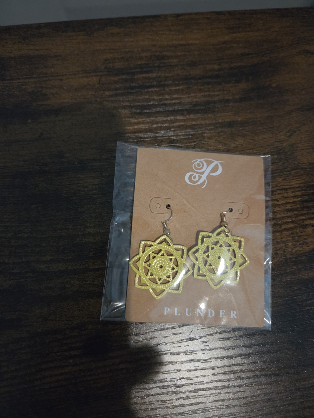 Plunder Yellow Floral Mandala Drop Earrings